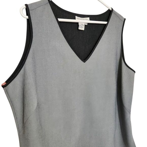 Doncaster Signature Women 16W Gray V-Neck Sleeveless Blouse Tank Top Shirt - Picture 2 of 8